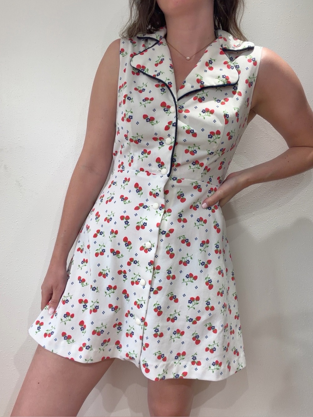 Vintage 70s Strawberry Mini Dress